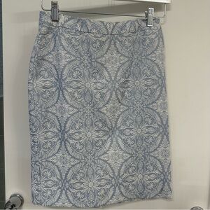 Elegant Blue Patterned Skirt